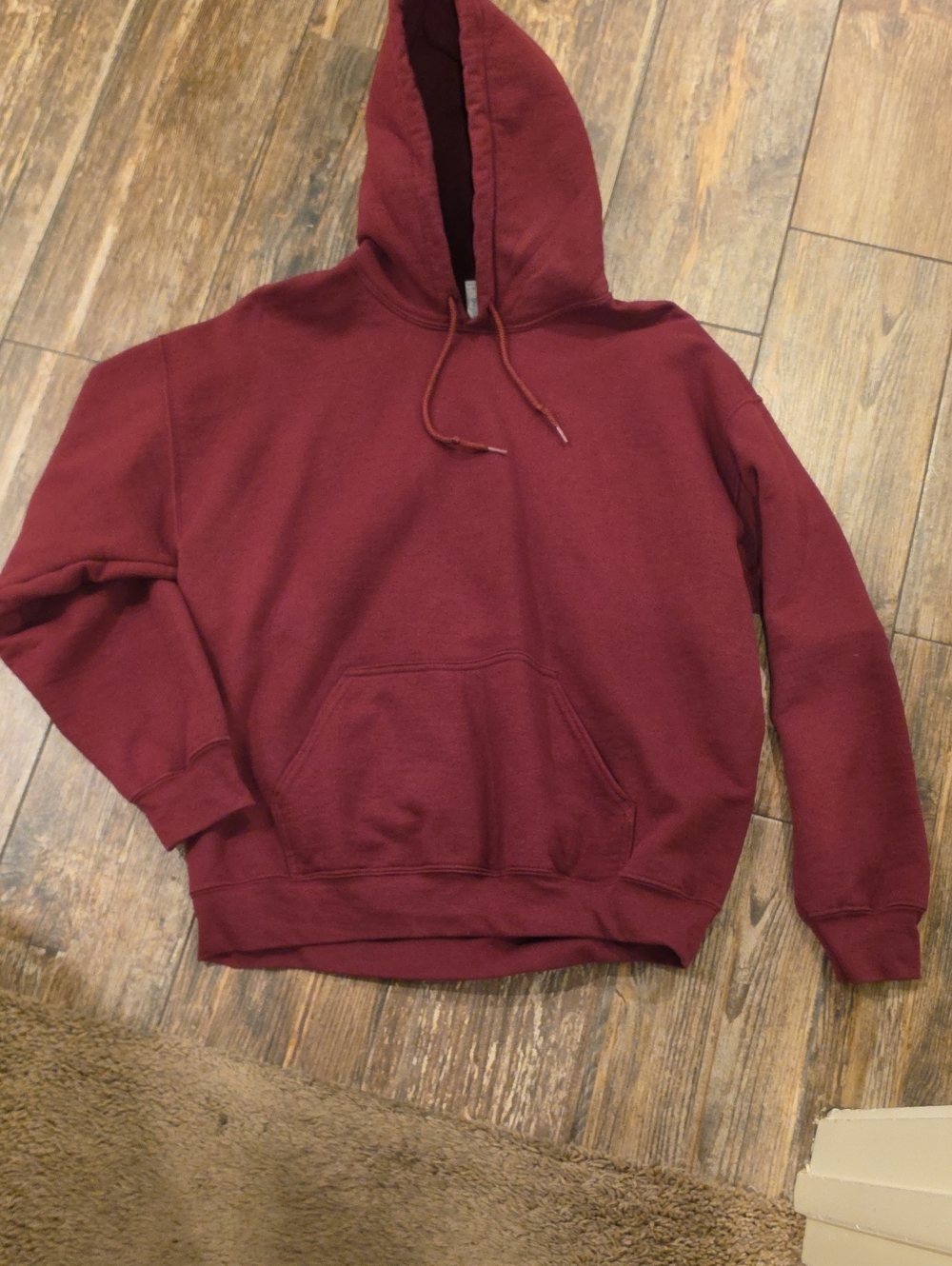 Men's Maroon Hooded Sweatshirt - Classic Pullover Hoodie